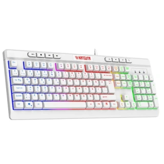 Katsuta Membran Switch Rainbow Led Işıklı Gaming Oyuncu Klavyesi | Beyaz