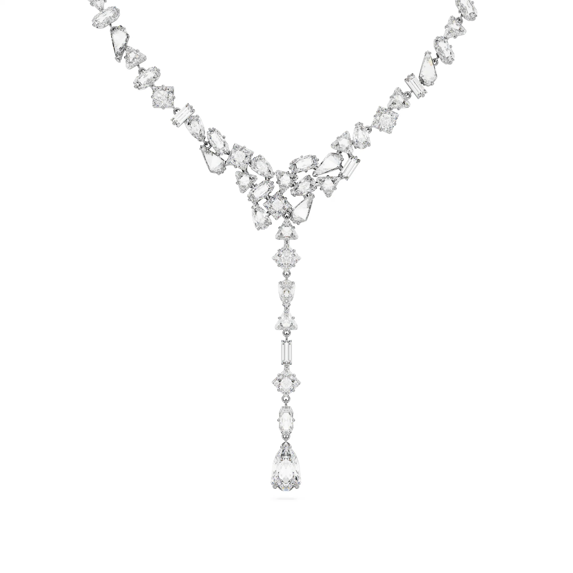 Swarovski Mesmera Y Kolye, Mixed Cut, Beyaz, Rodyum Kaplama – 5661520