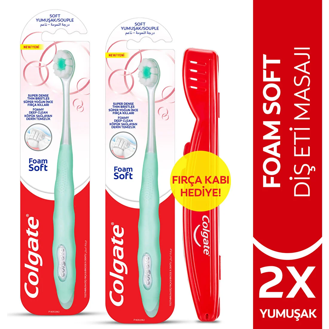 Colgate Foamsoft Diş Eti Masajı Yumuşak Diş Fırçası x 2 Adet