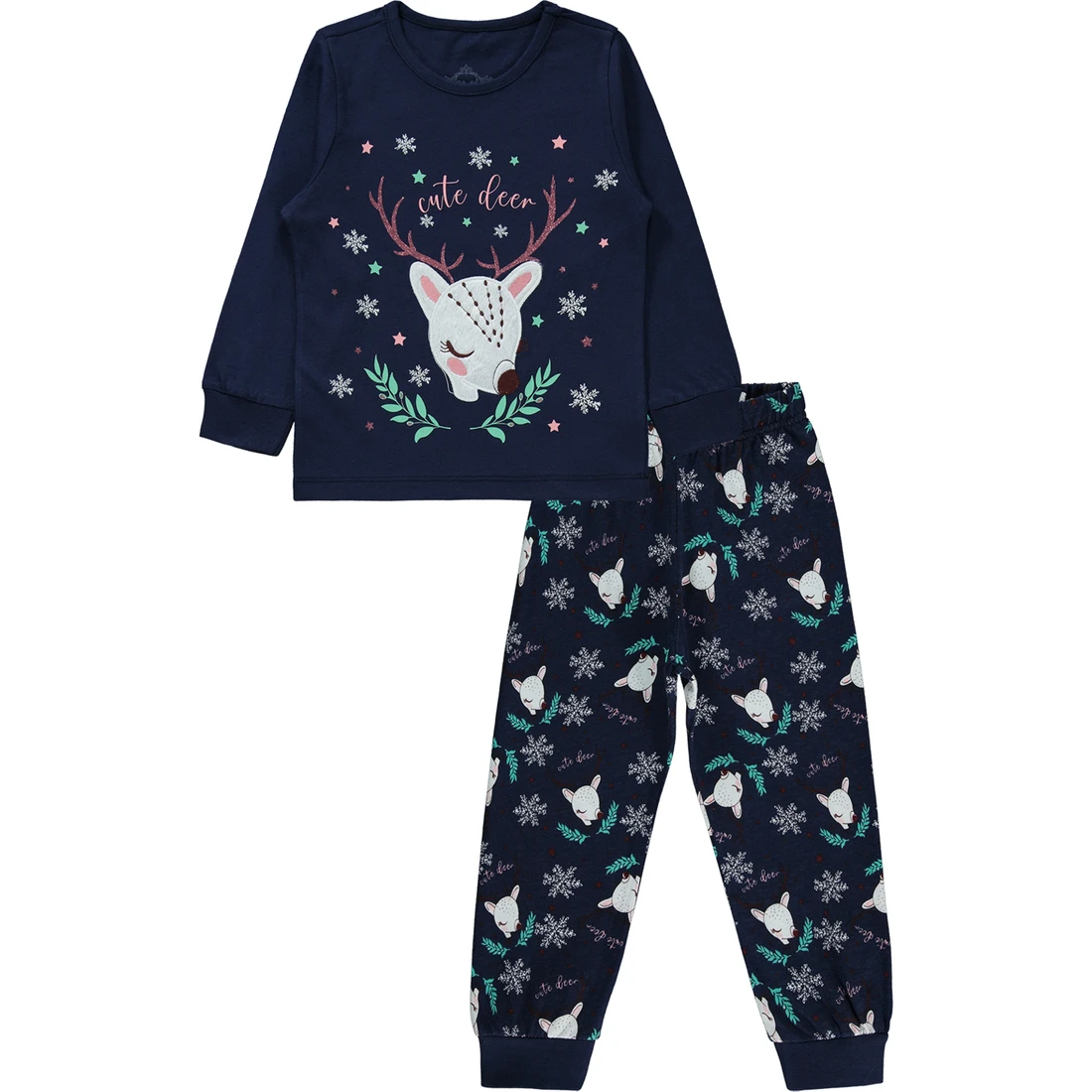 Civil Çocuk Desenli Pijama Takımı, Lacivert